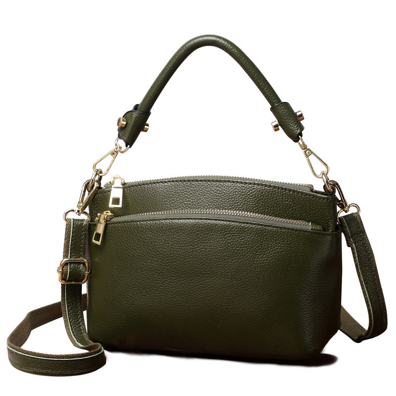 Women's Triple Zipper Portable Dumpling Practical Classic Crossbody Bags