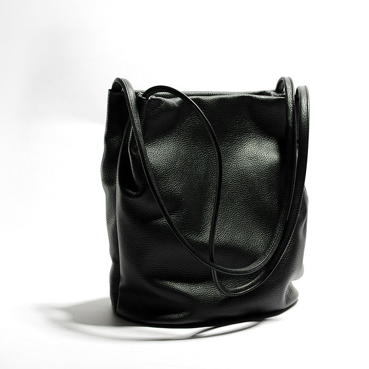 Women's Genuine Leather Large Capacity Soft Vertical Shoulder Bags