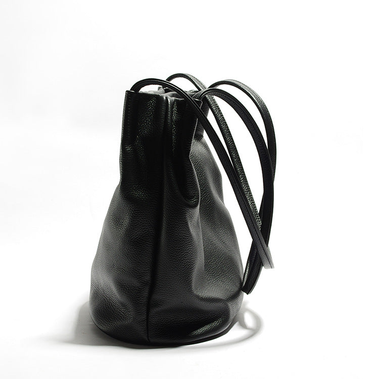 Women's Genuine Leather Large Capacity Soft Vertical Shoulder Bags