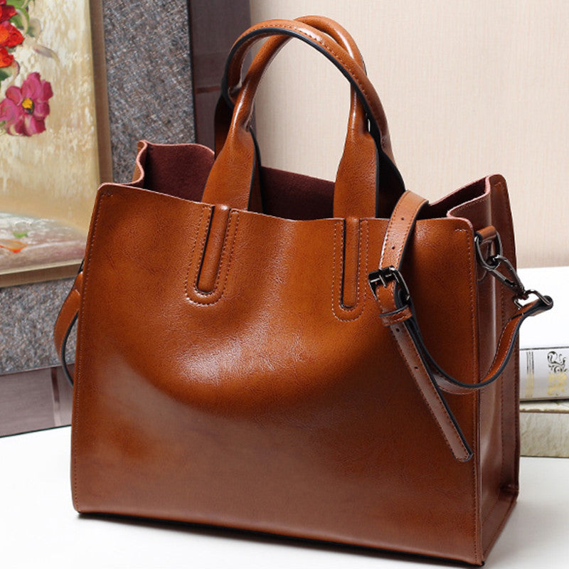 Women's Genuine Leather Portable Trendy Fashion Versatile Shoulder Bags