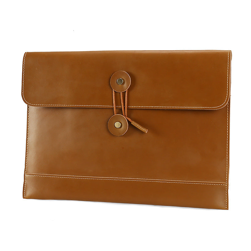Men's Horse Leather Cattle Genuine File Inch Computer Bags