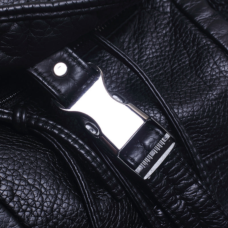 Women's Fashion Washed Soft Leather Sheepskin Pattern Large Capacity Leisure Backpacks