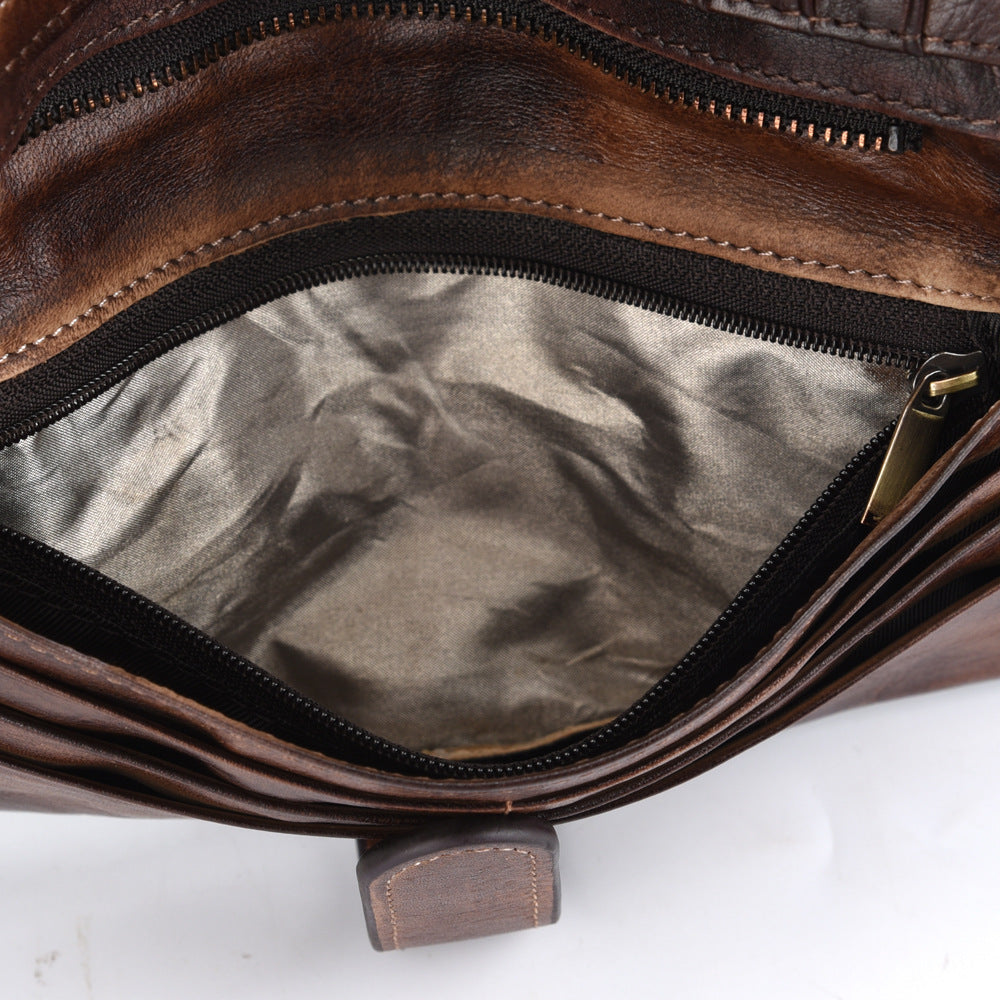 Cattlehide Leather Fashion Long Patchwork Multiple Slots Men's Wallets