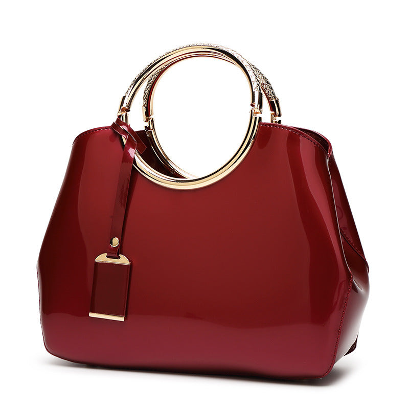 Women's Bridal Wedding One Patent Leather Shiny Handbags