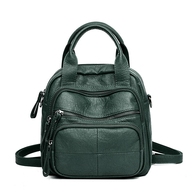 Women's Soft Leather Multipurpose Large Capacity Double Shoulder Bags