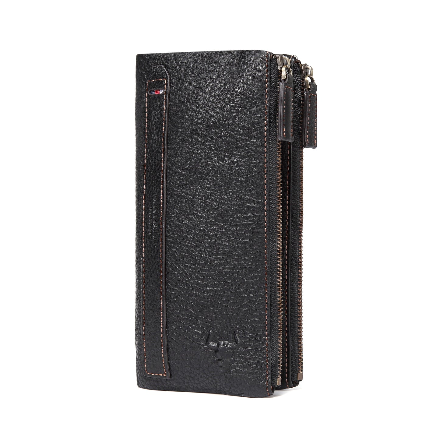 Women's & Men's & Famous Craftsman Leather Long Genuine Double Zipper First Layer Men's Wallets