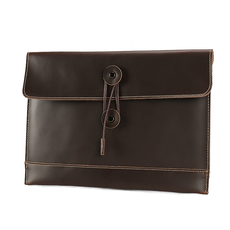 Men's Horse Leather Cattle Genuine File Inch Computer Bags