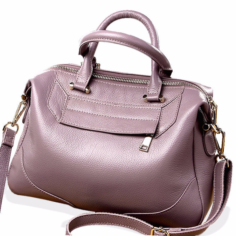 Women's Elegant Genuine Leather Boston Retro Shoulder Bags