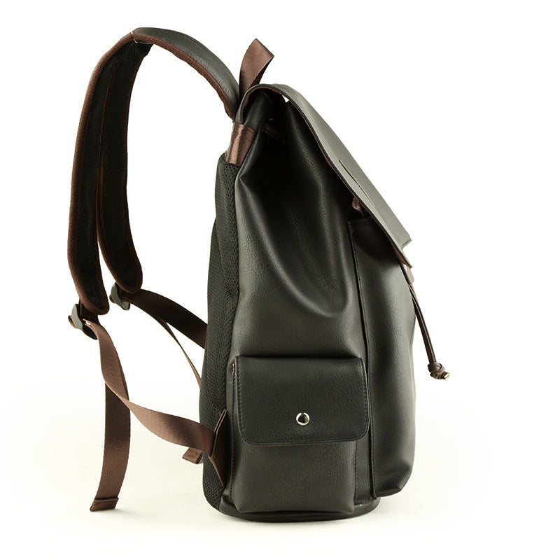 Men's Korean Fashion Leather Business Computer Backpacks