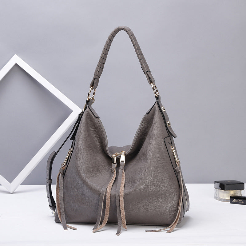 Durable Women's Handmade Braided Leather Mother Shoulder Bags