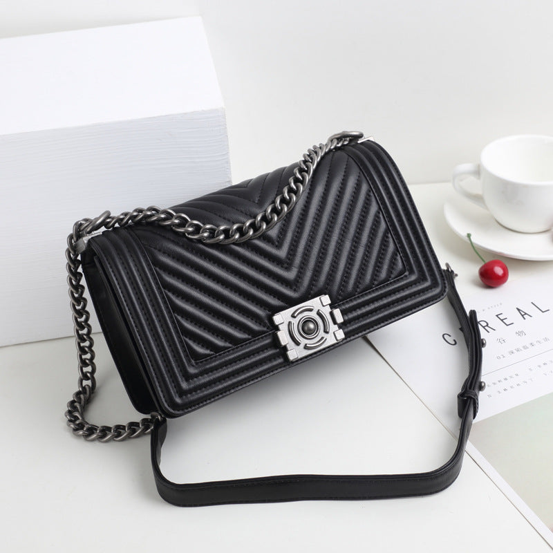 Rhombus Chain Sheepskin Fashion Hot Mom Shoulder Bags
