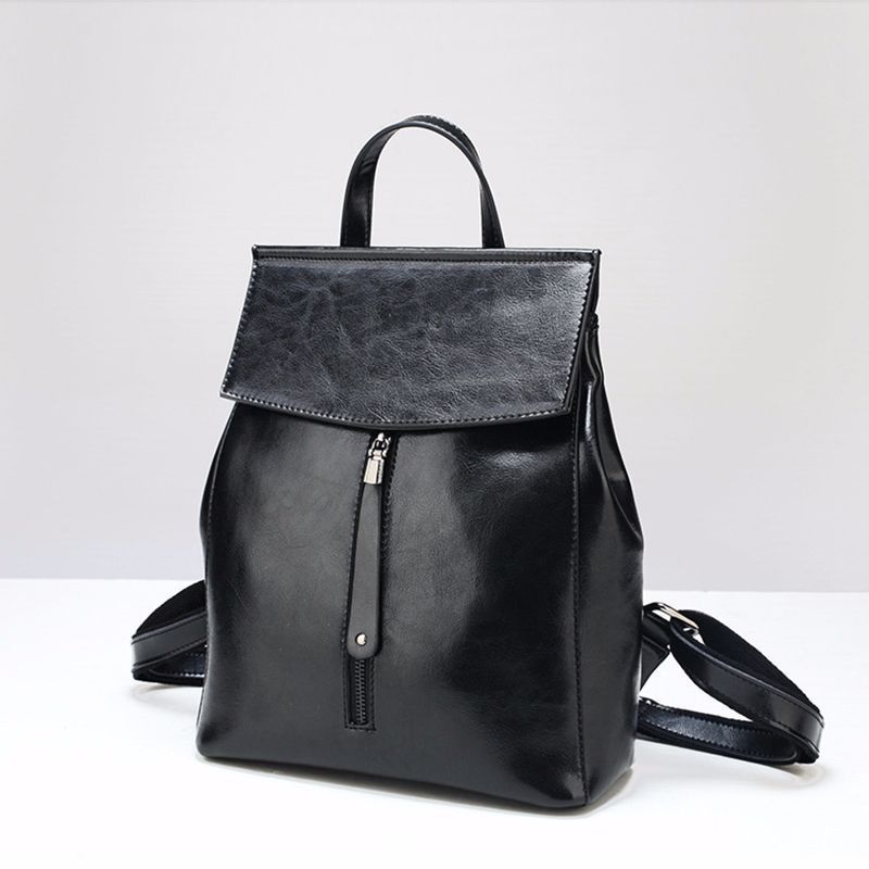 Women's Fashion Genuine Leather Retro Oil Wax Backpacks