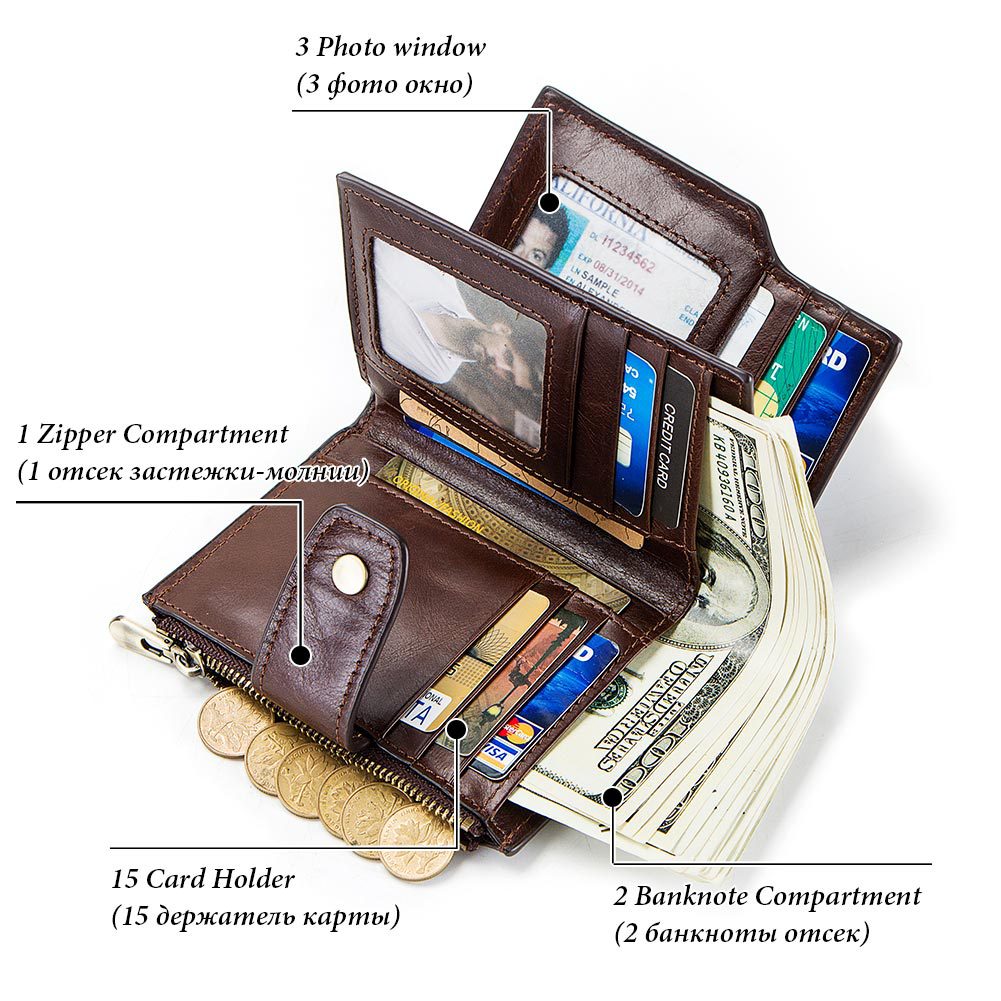 Men's Smart Swiping Connection Multifunctional Leather Men's Wallets