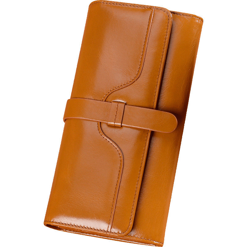 Women's Retro Genuine Leather Bank First Layer Oil Wax Ladies Wallets