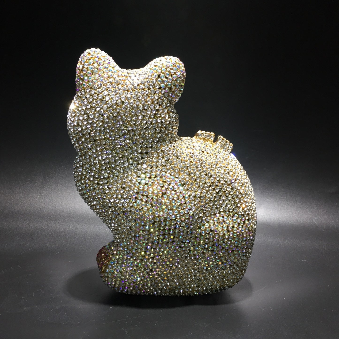 Women's Kitty Rhinestone Hollow Metal Crystal Dinner Evening Bags