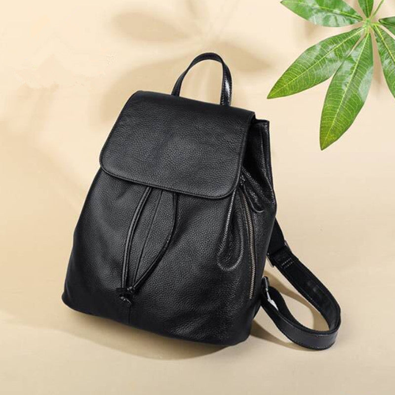 Women's Korean Style Trendy Genuine Leather First Backpacks