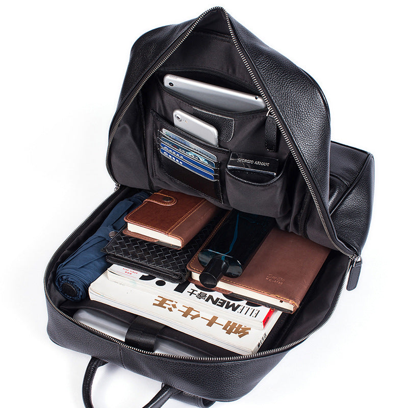 Men's Business Genuine Leather Computer First Layer Cowhide Large Backpacks