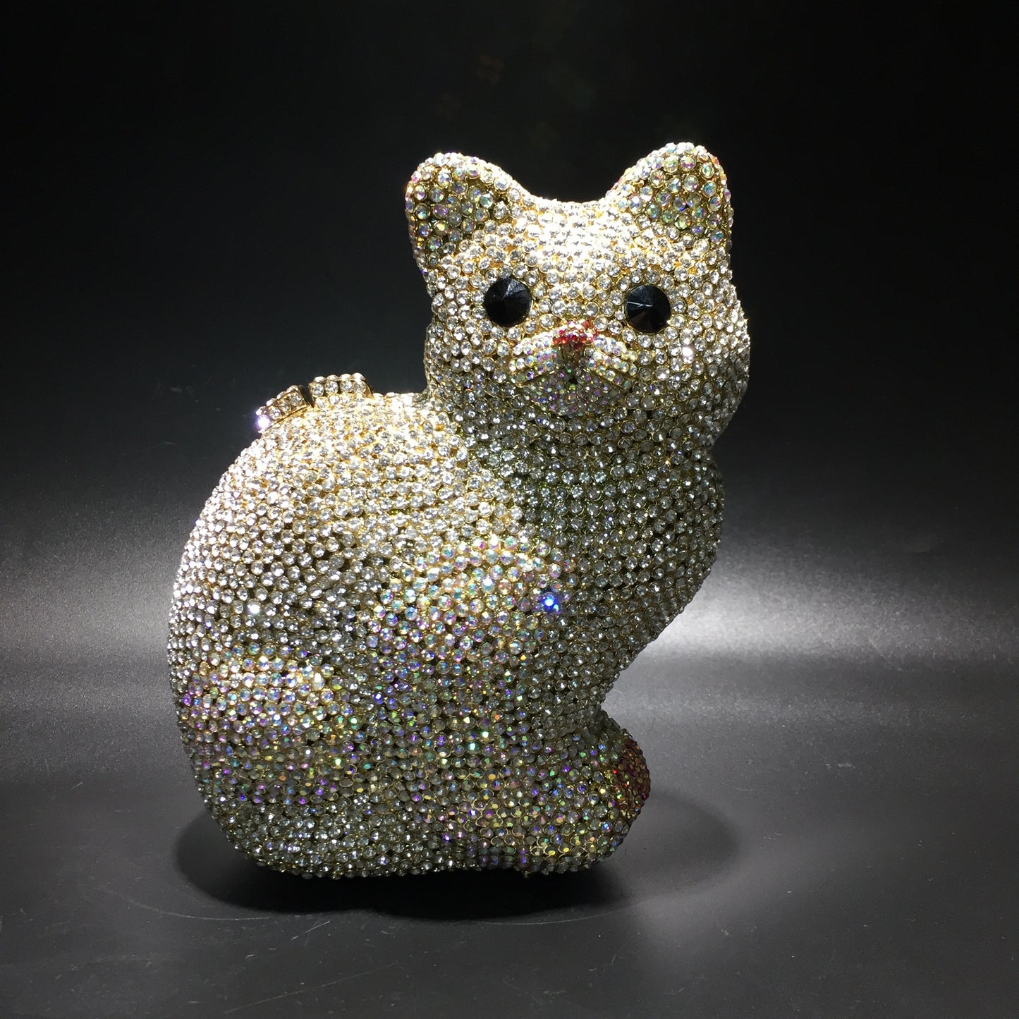 Women's Kitty Rhinestone Hollow Metal Crystal Dinner Evening Bags