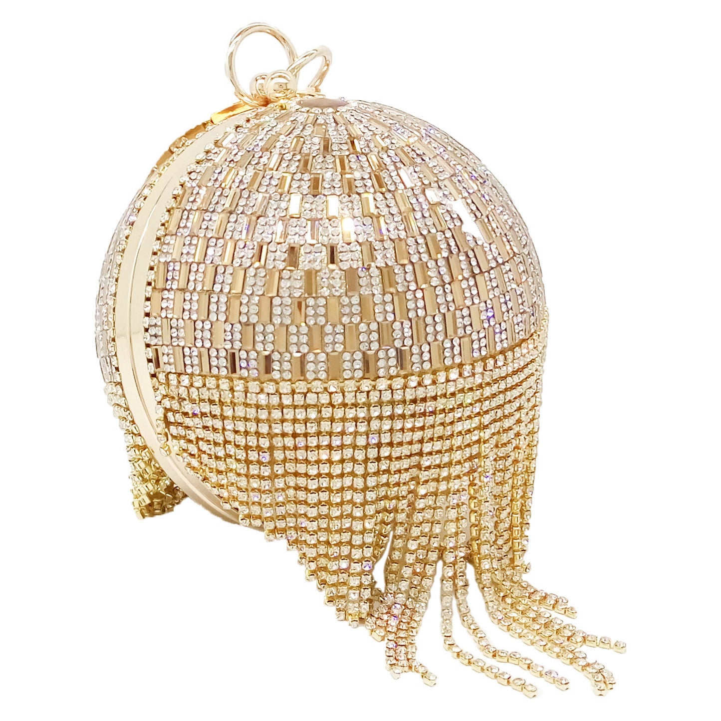 Women's Round Tassel Diamond Hot Rhinestone Dinner Bags