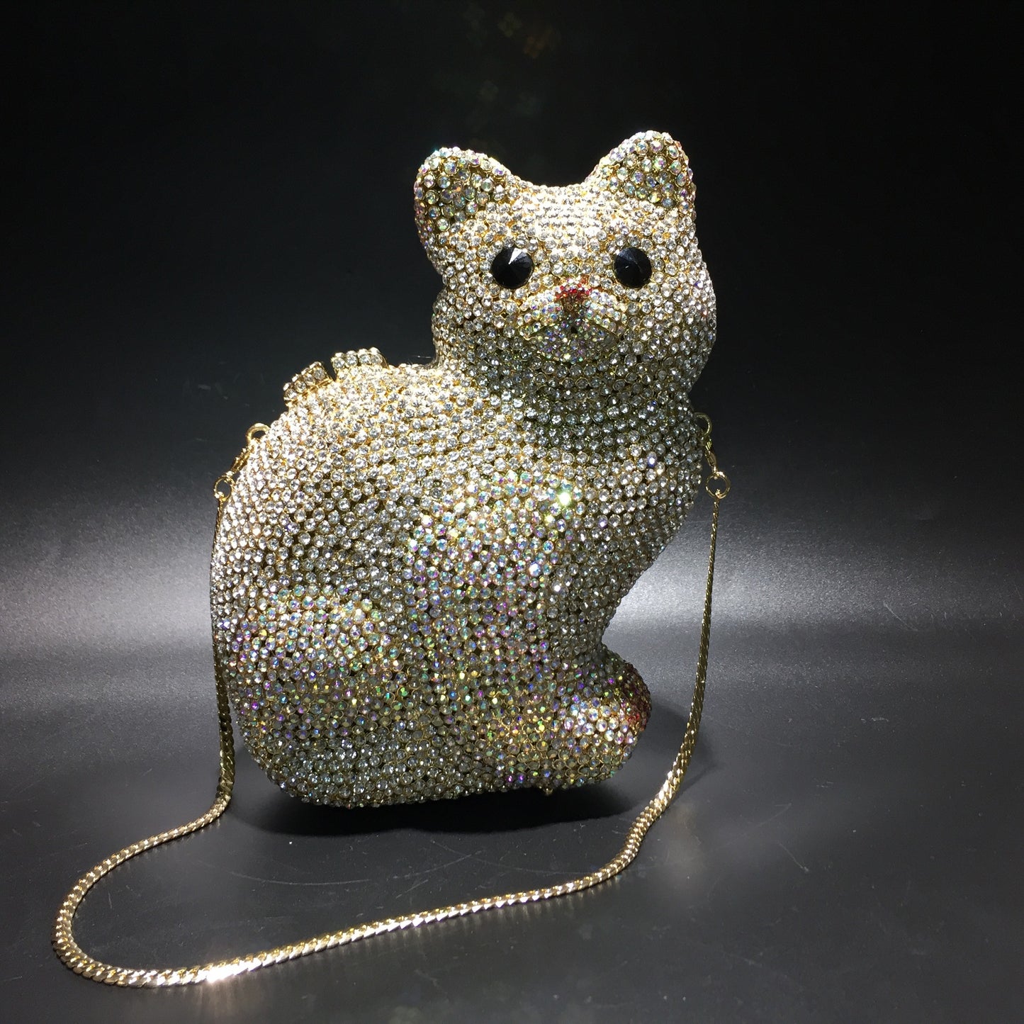 Women's Kitty Rhinestone Hollow Metal Crystal Dinner Evening Bags