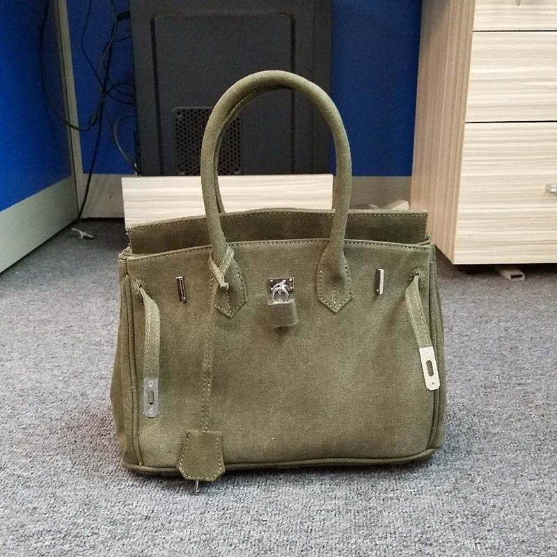 Women's Trend Creative Personalized Art Army Green Old Bags