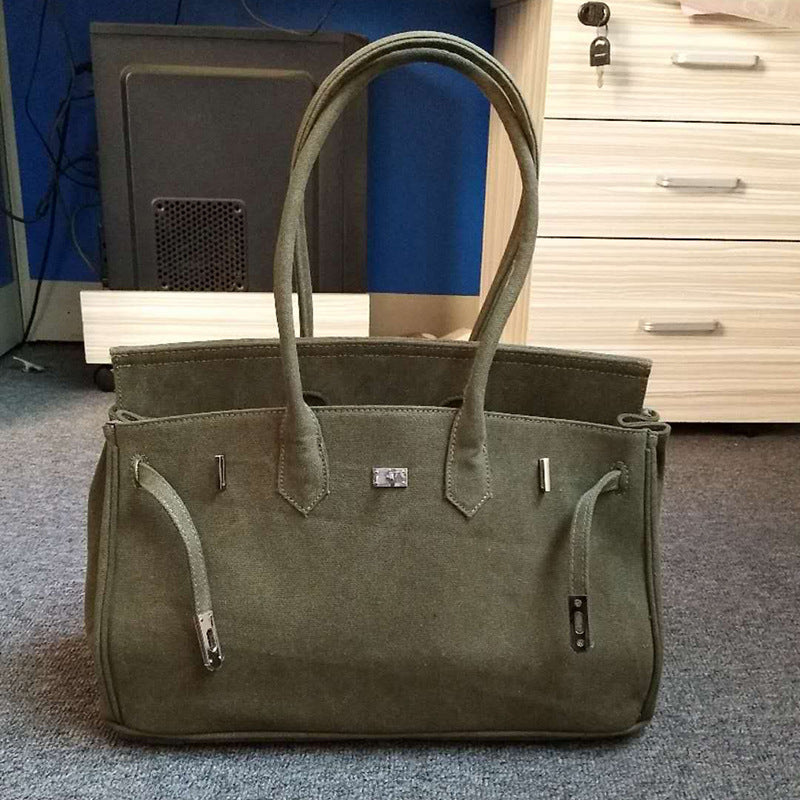 Women's Trend Creative Personalized Art Army Green Old Bags
