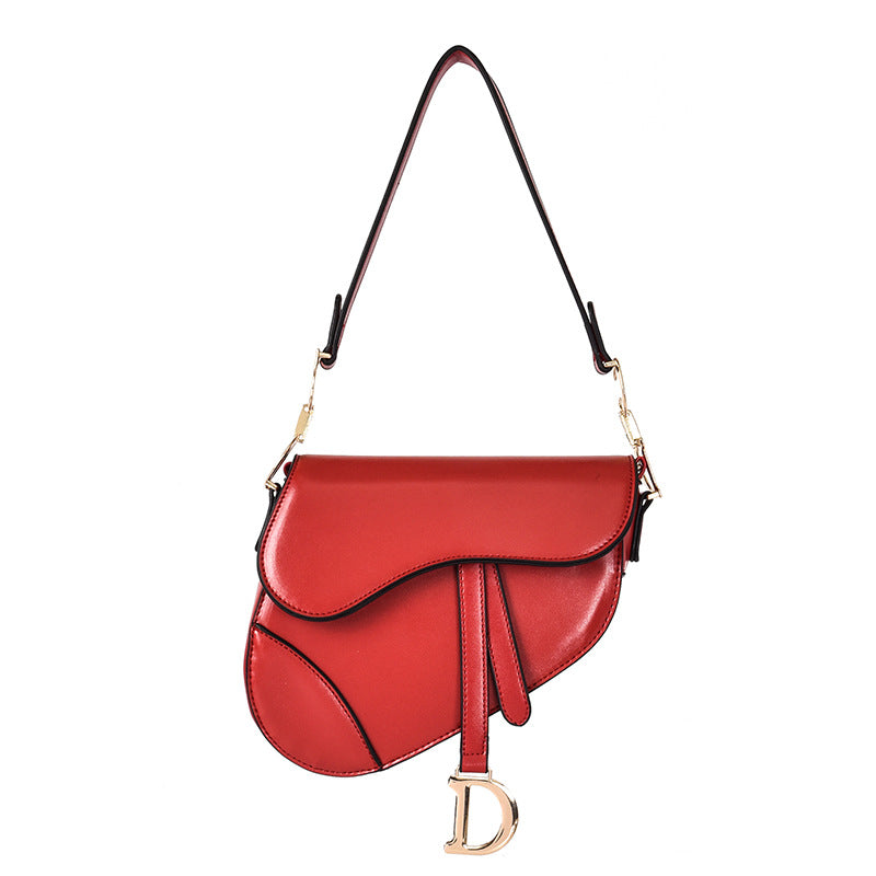 Women's Classy Saddle Wide Strap Tide Shoulder Bags