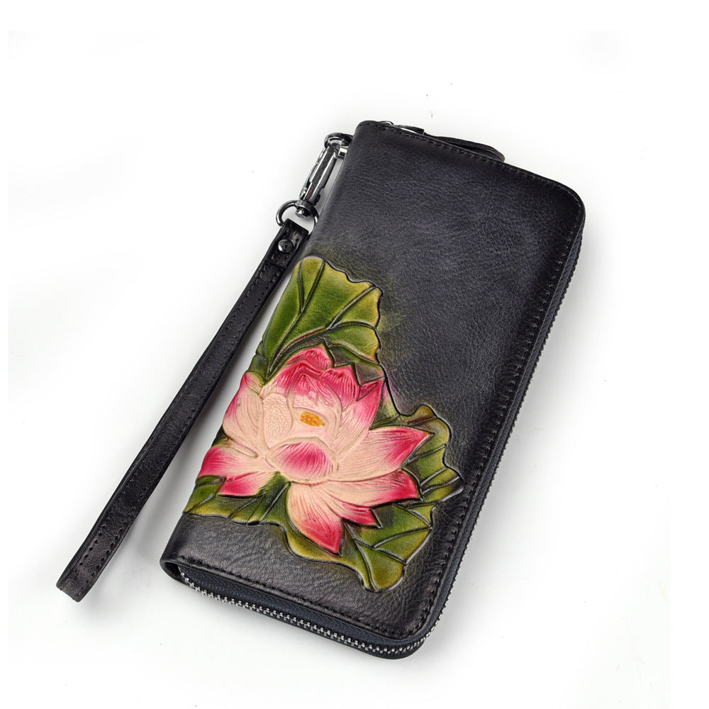 Color Fashion Clutch Top Layer Cowhide Ladies Wallets