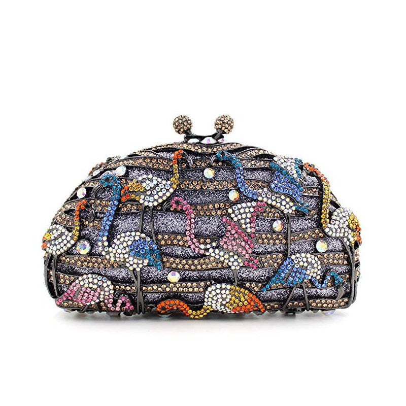Strictly Selected Blue Lake Flamingo Diamond Evening Bags