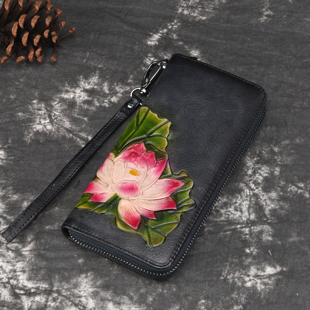 Color Fashion Clutch Top Layer Cowhide Ladies Wallets
