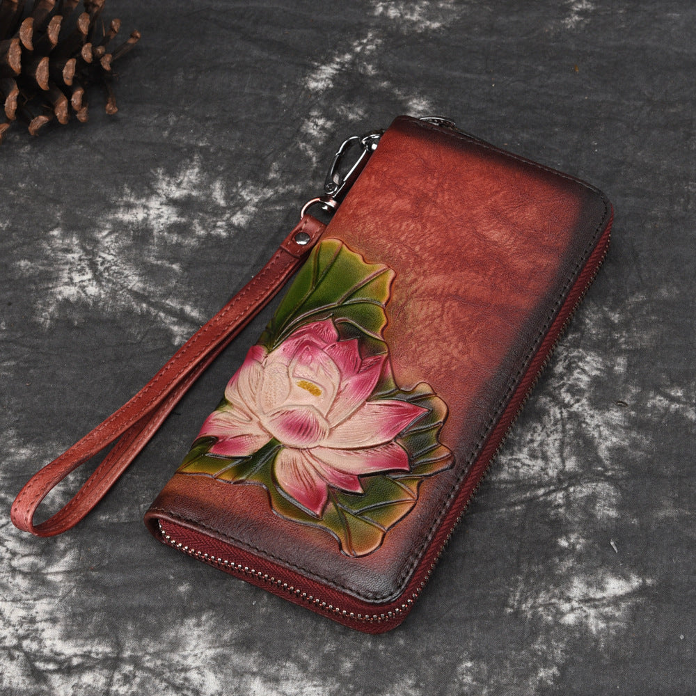 Color Fashion Clutch Top Layer Cowhide Ladies Wallets