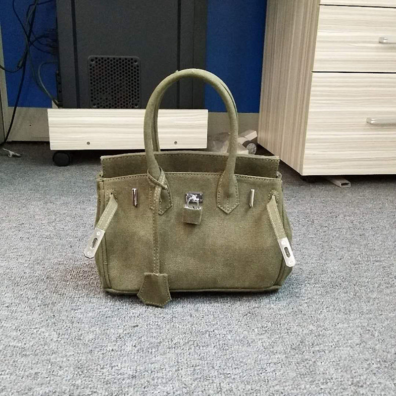 Women's Trend Creative Personalized Art Army Green Old Bags