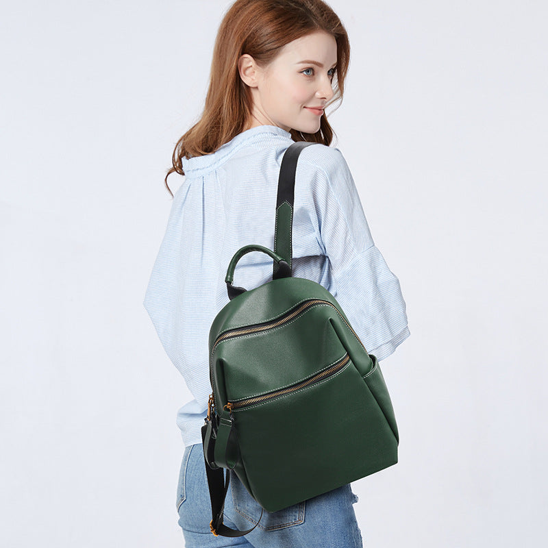 Women's Innovative Leather Fashion Simple Leisure Backpacks