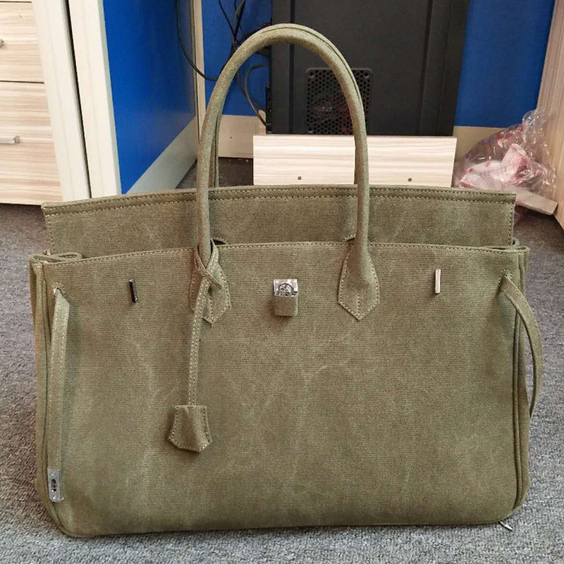 Women's Trend Creative Personalized Art Army Green Old Bags