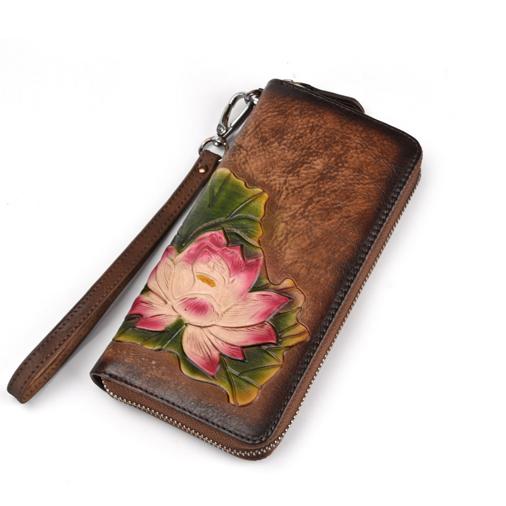 Color Fashion Clutch Top Layer Cowhide Ladies Wallets