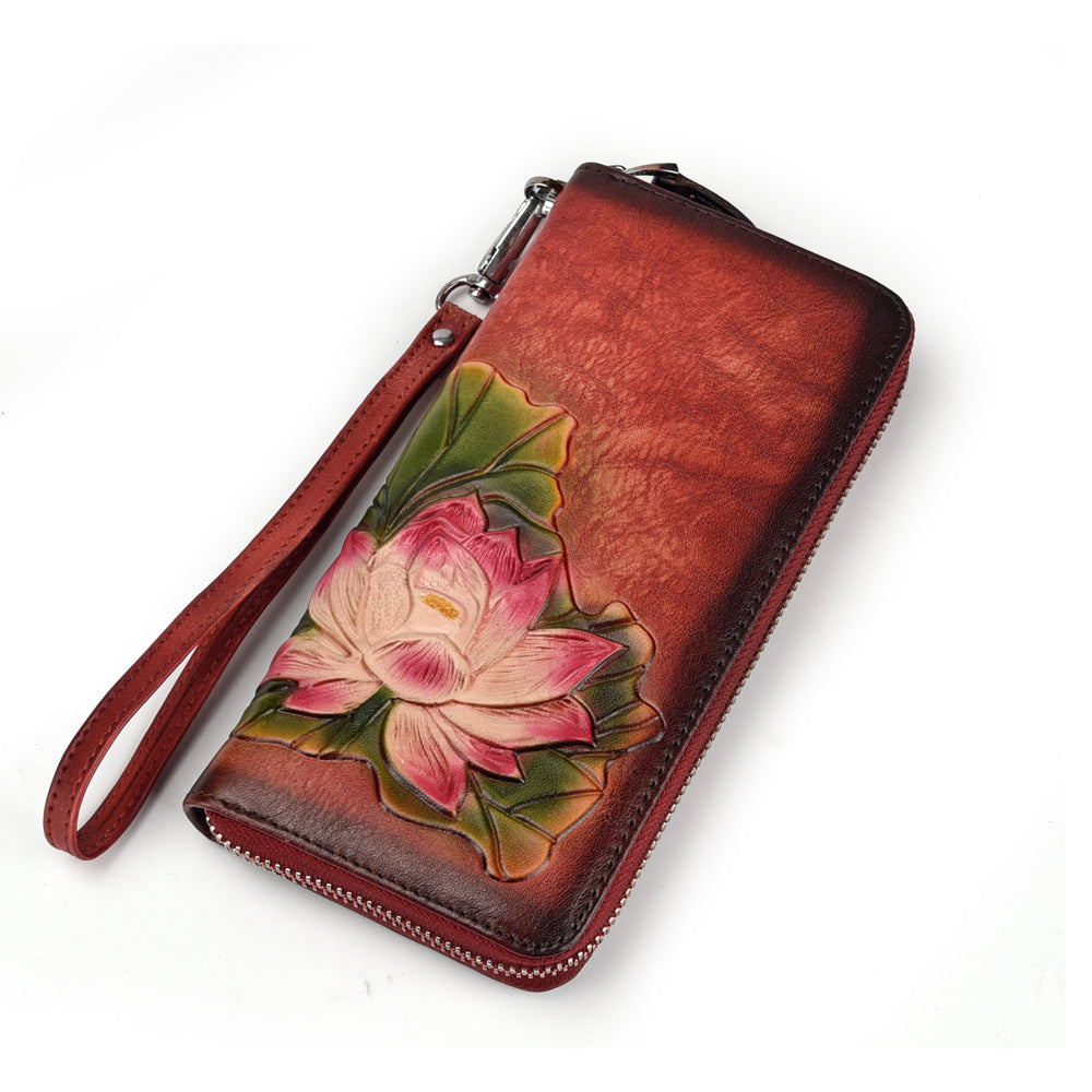 Color Fashion Clutch Top Layer Cowhide Ladies Wallets