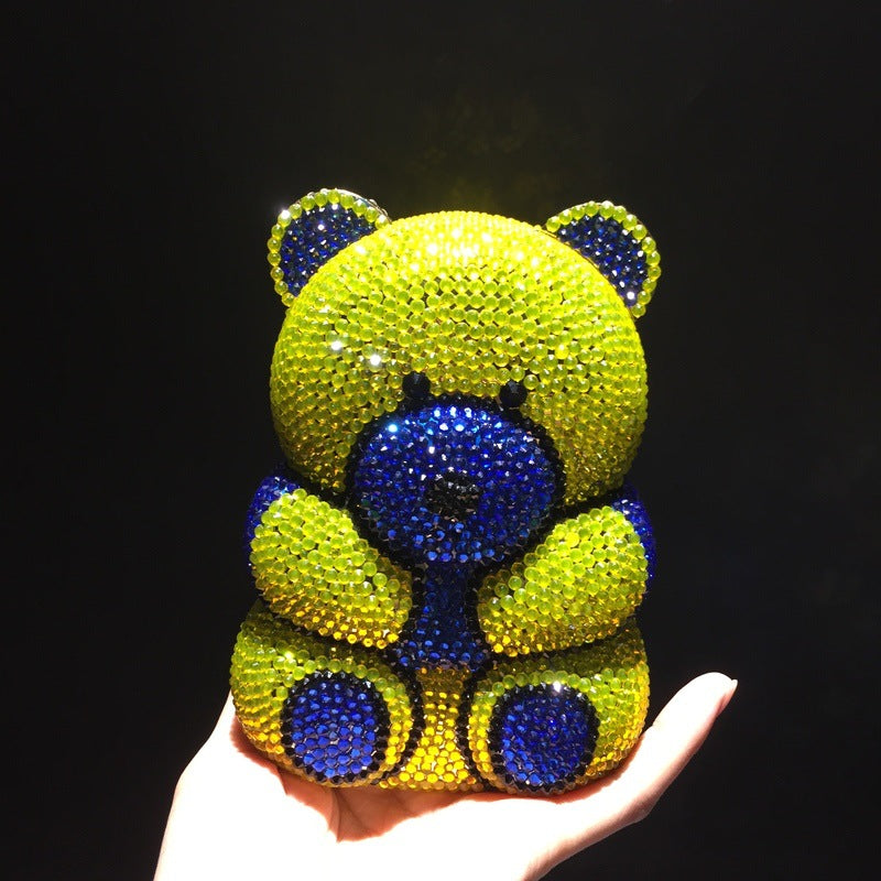 Women's Bear Rhinestone Cartoon Crystal Diamond Dinner Evening Bags