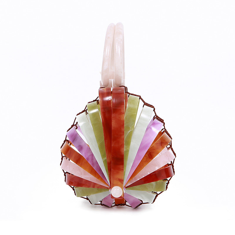 Vacation Beach Acrylic Basket Hollow Folding Evening Bags