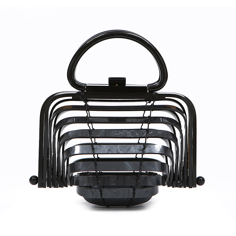 Vacation Beach Acrylic Basket Hollow Folding Evening Bags