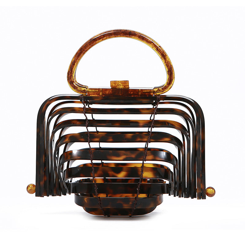 Vacation Beach Acrylic Basket Hollow Folding Evening Bags