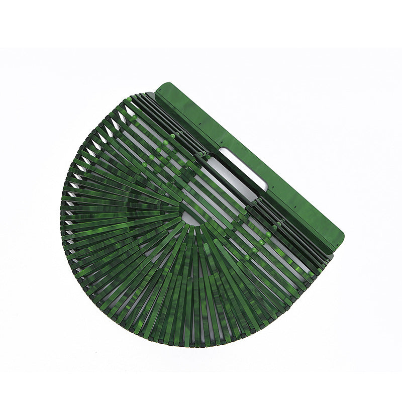 Women's Acrylic Hand-knitted Creative Basket Clutch Striped Evening Bags