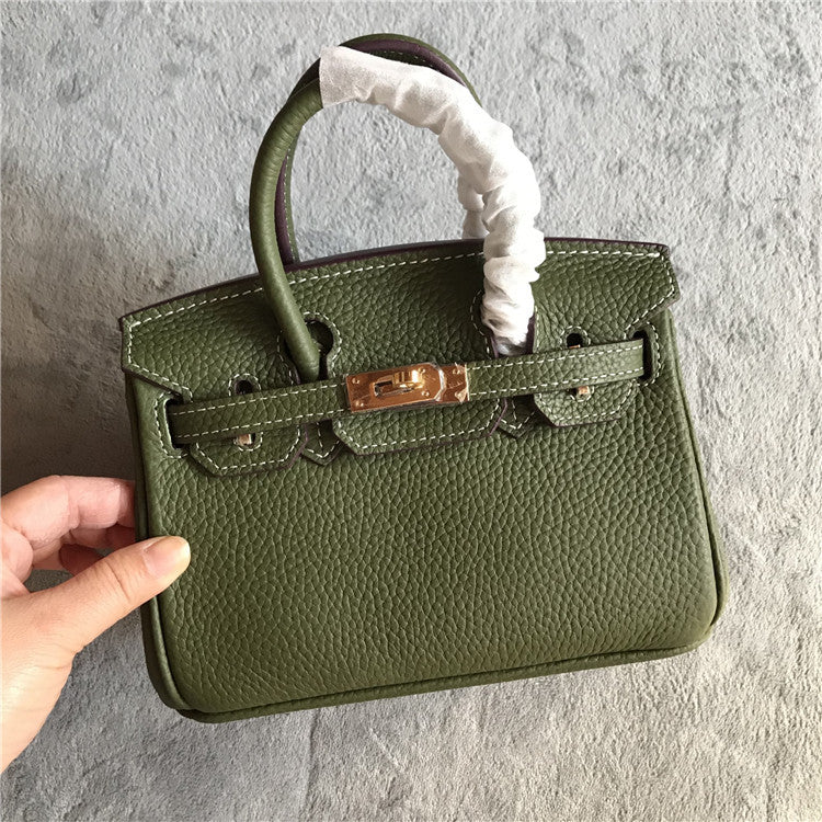 Women's Leather Lychee Pattern First Layer Cowhide Crossbody Bags