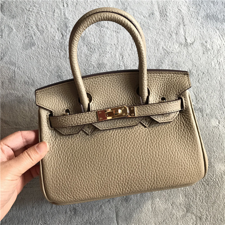 Women's Leather Lychee Pattern First Layer Cowhide Crossbody Bags