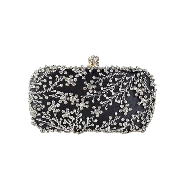 Women's Fashion Rhinestone Pearl Clutch Dinner Hand Bags