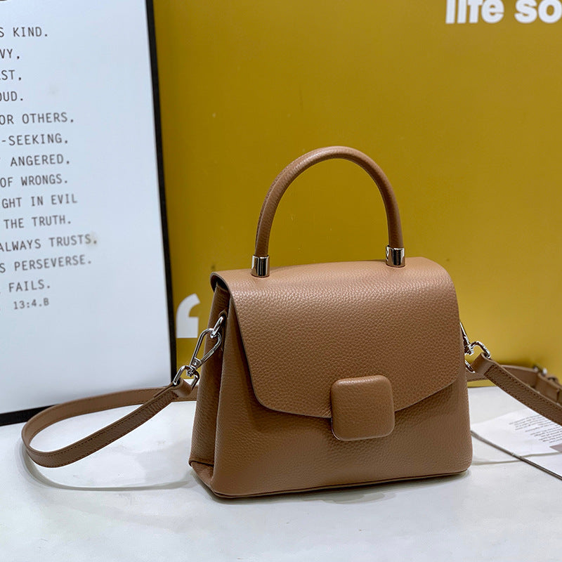 Women's Genuine Leather Graceful Portable Trendy High Shoulder Bags