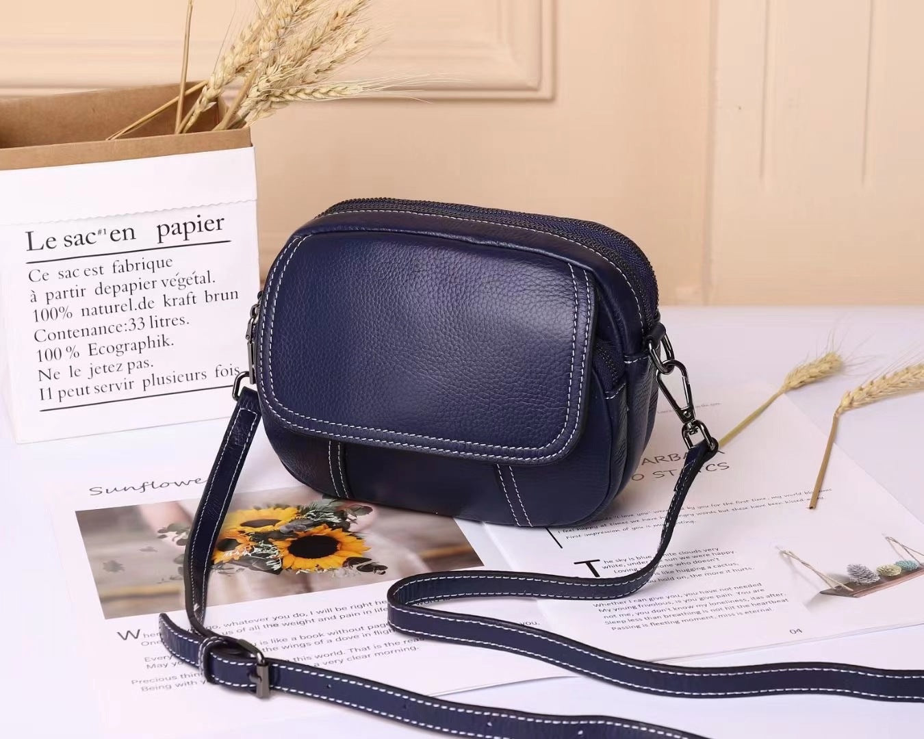Women's Genuine Leather Korean Top Layer Cowhide Shoulder Bags