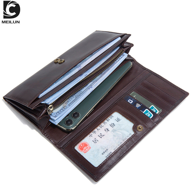 Women's & Men's & Long Clutch Cowhide Vintage For Men's Wallets