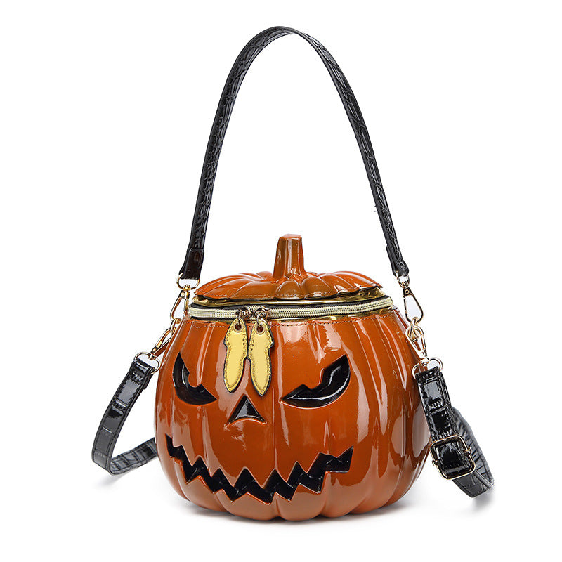 Women's Fashion Halloween Personalized Three-dimensional Pumpkin Head Shoulder Bags