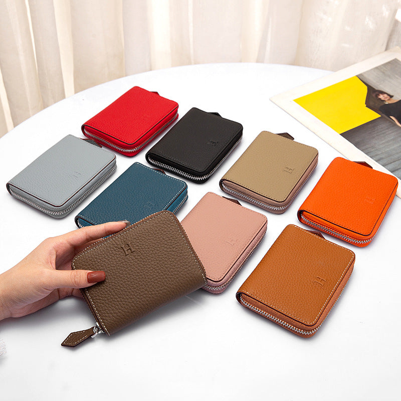 Women's Fashion Genuine Leather Simple Litchi Pattern Ladies Wallets