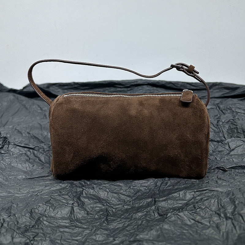 Women's High-grade Niche Leather Suede Pen Mini Genuine Handbags